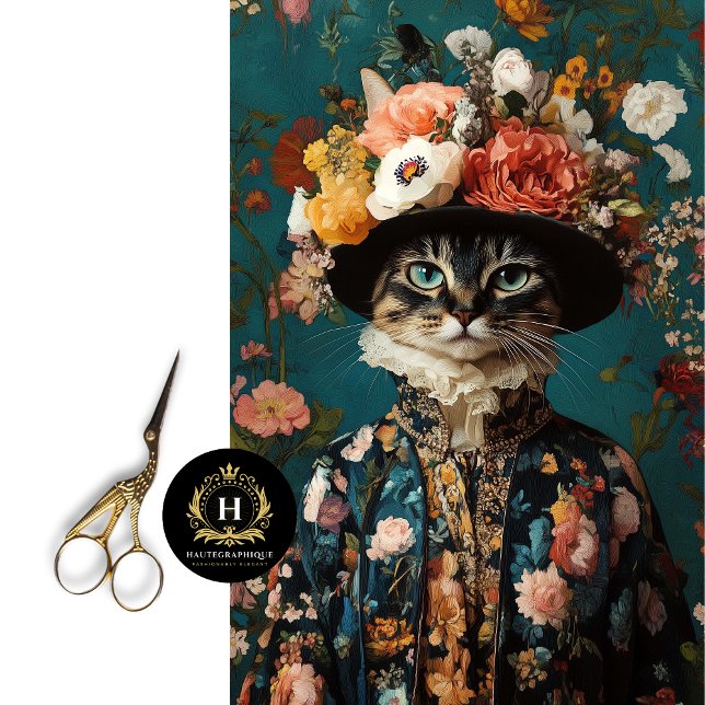 Viktorianische floral Tabby Katzenkleidung Dekoupa Seidenpapier (Von Creator hochgeladen)