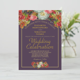 Viktorianische florale Hochzeit mit Elegant Einladung