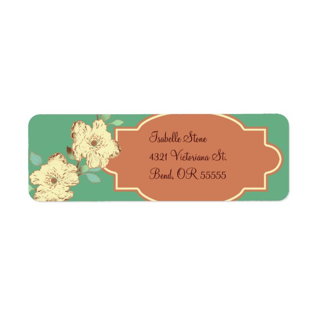 Viktorianische florale Rücksendeadresse (Vorne)