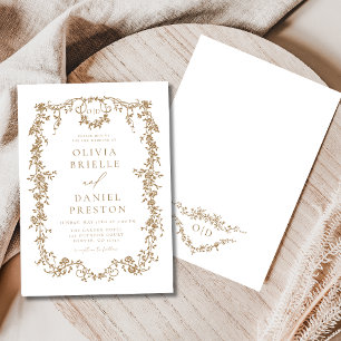 Viktorianische französische Goldhochzeit Einladung