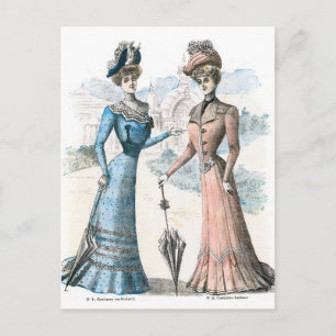 Viktorianische französische Mode Postkarte