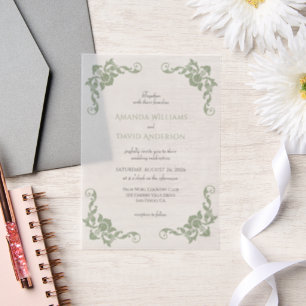 Viktorianische französische Sage Green Wedding