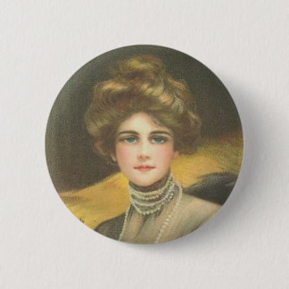Viktorianische Frau auf einem Knopf Button