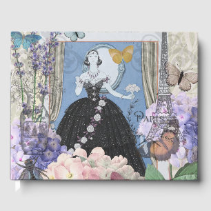 Viktorianische Frau Blumenbraun Extravagant Gown Gästebuch