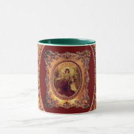 Viktorianische Frau im eleganten Viktorianischen R Tasse