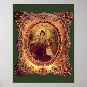 Viktorianische Frau in elegantem viktorianischen R Poster