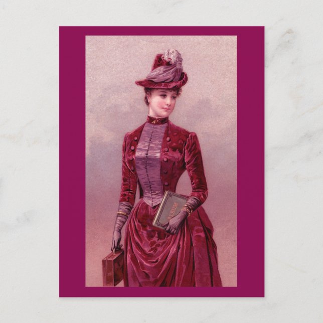 Viktorianische Frau in Velvet Postkarte (Vorderseite)