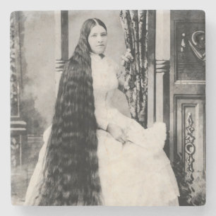 Viktorianische Frau mit langen Haaren Steinuntersetzer