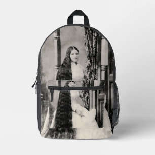 Viktorianische Frau mit langer Haare Bedruckter Rucksack