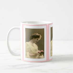 viktorianische Frau retrospektive Romantik Kaffeetasse