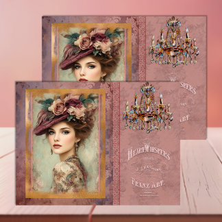 Viktorianische Frau Soft Rose Burgunder-Dekoupage- Seidenpapier