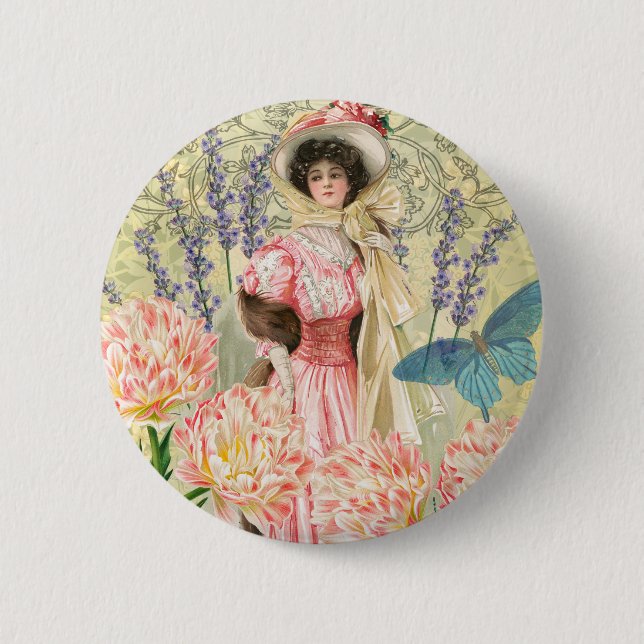Viktorianische Frauenregal in Rosa Button (Vorderseite)