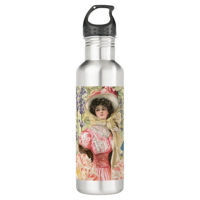Viktorianische Frauenregal in Rosa Edelstahlflasche (Vorderseite)