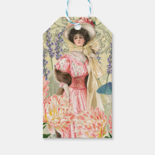 Viktorianische Frauenregal in Rosa Geschenkanhänger