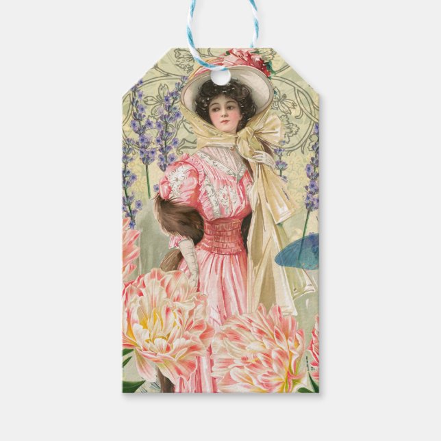 Viktorianische Frauenregal in Rosa Geschenkanhänger (Vorderseite)