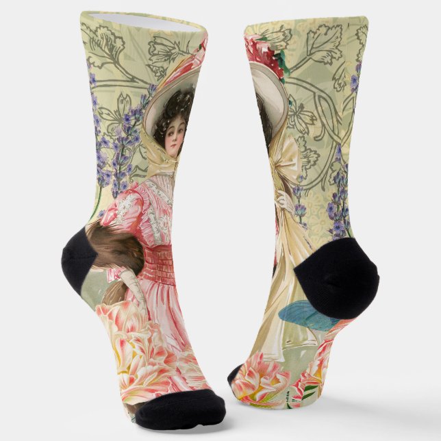 Viktorianische Frauenregal in Rosa Socken (Gewinkelt)