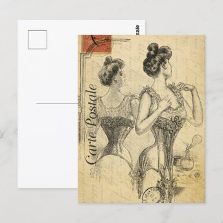 Viktorianische Frauenverkleidung in Corset Postkarte