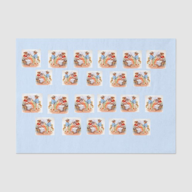 Viktorianische gekleidete Kittykatzenfamilie Seidenpapier (Vorderseite)
