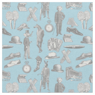 viktorianische Gentlemen Tiere Blauspielmännchen Stoff