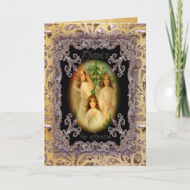 Viktorianische gesegnete Jahreszeit Feiertagskarte (Vorderseite)