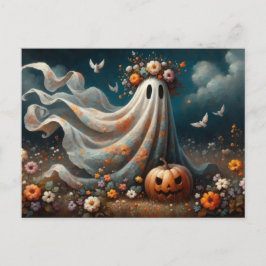 👻 Viktorianische Ghost in Ölgemäldeart 🎃 Postkarte
