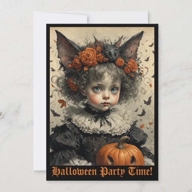 Viktorianische Girl Halloween-Einladung Einladung (Vorderseite)