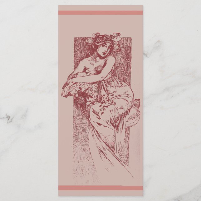 Viktorianische Goddess-Karte im Rose-Menü Menükarte (Vorderseite)