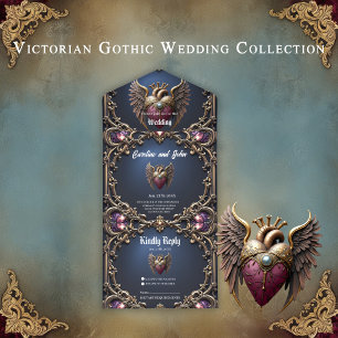 Viktorianische Gothic-Hochzeitskollektion All In One Einladung