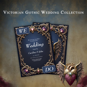 Viktorianische Gothic-Hochzeitskollektion Einladung