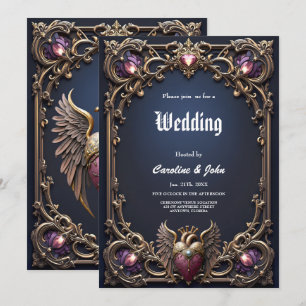 Viktorianische Gothic-Hochzeitskollektion Einladung