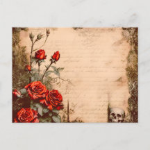 Viktorianische Gothic Skull Rote Rosen Halloween