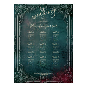 Viktorianische gotische Elegance Hochzeitskarte Poster