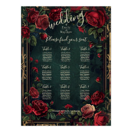 Viktorianische gotische Elegance Hochzeitskarte Poster