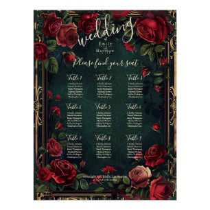Viktorianische gotische Elegance Hochzeitskarte Poster