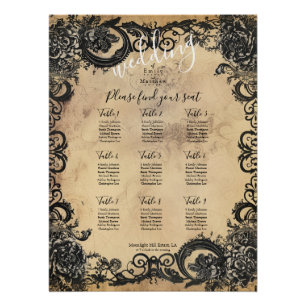 Viktorianische gotische Elegance Hochzeitskarte Poster
