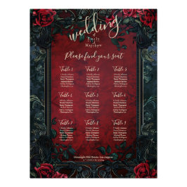 Viktorianische gotische Elegance Hochzeitskarte Poster