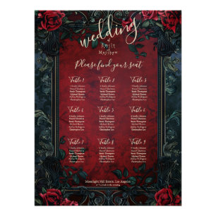 Viktorianische gotische Elegance Hochzeitskarte Poster