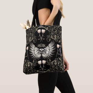 Viktorianische Gotische Romantik Schädelflügel & W Tasche