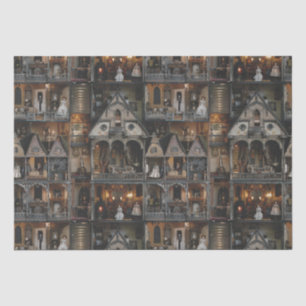Viktorianische Gotische Spuk Dollshouse mit Dollar Seidenpapier