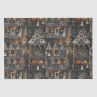 Viktorianische Gotische Spuk Dollshouse mit Dollar Seidenpapier