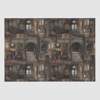 Viktorianische Gotische Spuk Dollshouse mit Dollar Seidenpapier