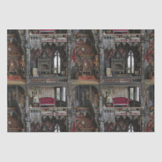 Viktorianische Gotische Spuk Dollshouse mit Dollar Seidenpapier