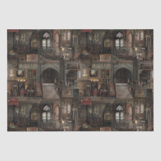 Viktorianische Gotische Spuk Dollshouse mit Dollar Seidenpapier