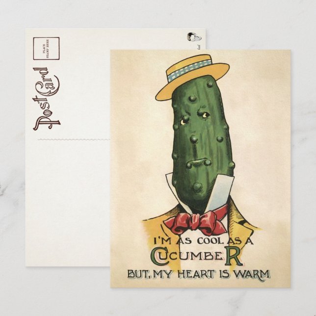 Viktorianische Gurke Postkarte (Vorne/Hinten)