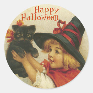 Viktorianische Halloween-Aufkleber Runder Aufkleber