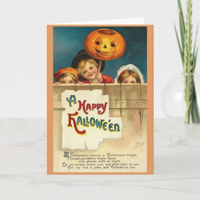 Viktorianische Hallowe'en Gruß-Karte Karte (Vorderseite)