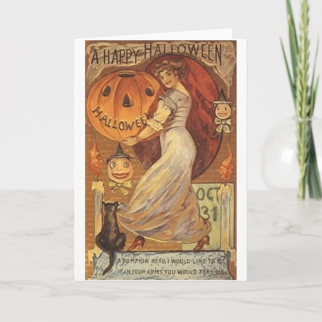Viktorianische Halloween-Grußkarte Karte (Vorderseite)