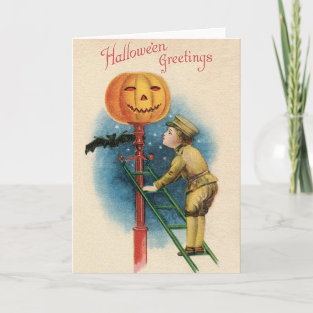 Viktorianische Halloween-Grußkarte Karte (Vorderseite)