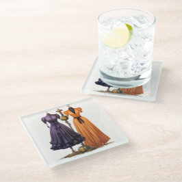 VIKTORIANISCHE HALLOWEEN KLEIDUNG GLASUNTERSETZER