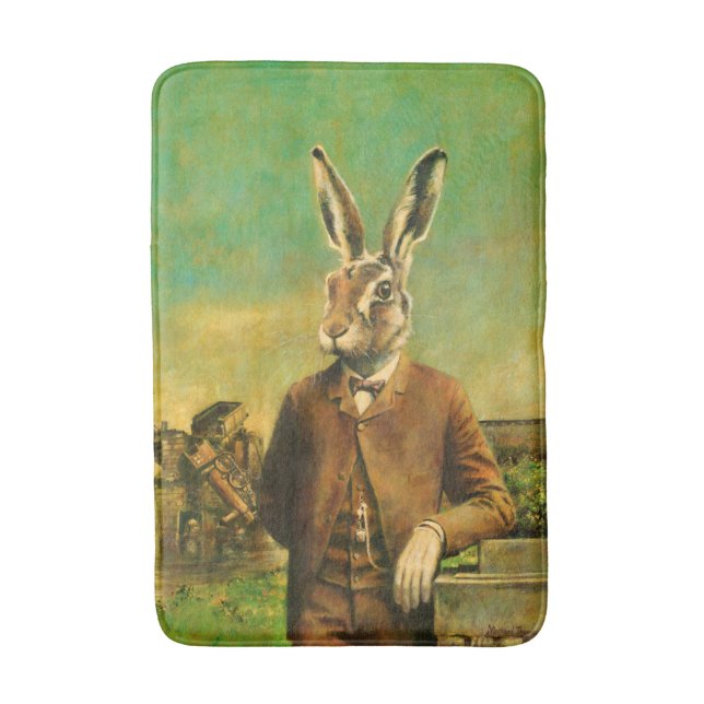 Viktorianische Hase-Bad-Matte Badematte (Vorderseite Vertikal)
